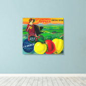 カリフォルニア州J.M.L. Apple Create LabelWatsonville キャンバスプリント (インサイチュ (ウッドフロア))