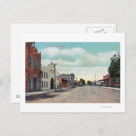 カリフォルニア州Kストリートチュラーレのビュー ポストカード (正面/裏面)