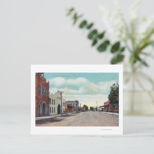 カリフォルニア州Kストリートチュラーレのビュー ポストカード (スタンド正面)