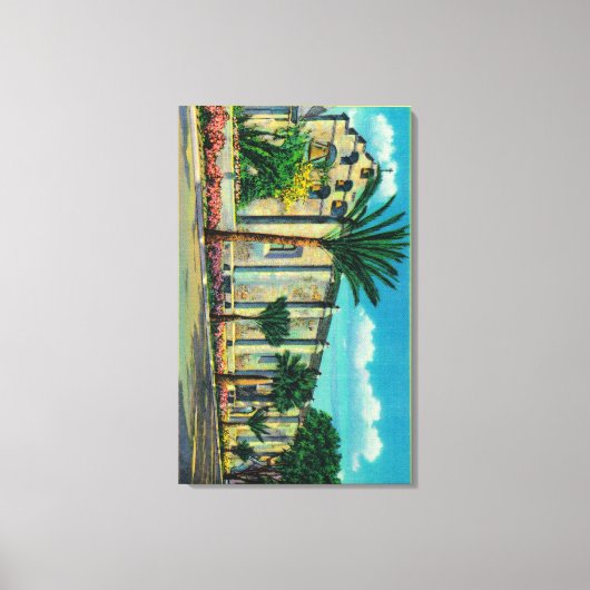 カリフォルニア州Mission San GabrielSan Garbriel キャンバスプリント (正面)