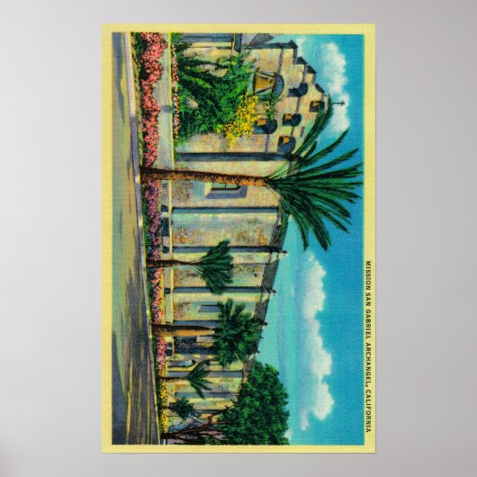 カリフォルニア州Mission San GabrielSan Garbriel ポスター (正面)
