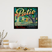 カリフォルニア州Patio Orange LabelTon ポスター (キッチン)