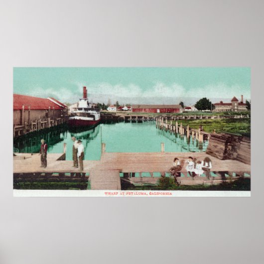 カリフォルニア州WharfPetalumaの空中表示 ポスター (正面)