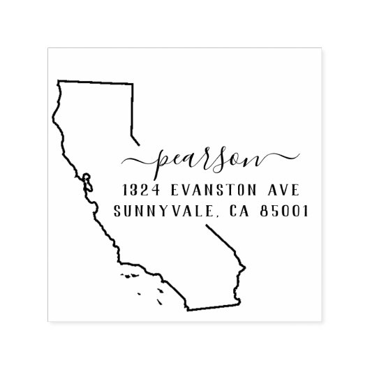 カリフォルニア差出人住所スタンプ自己インク セルフインキングスタンプ (デザイン)