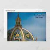 カリフォルニア建物ドームバルボアパークサンディエゴ ポストカード (正面/裏面)