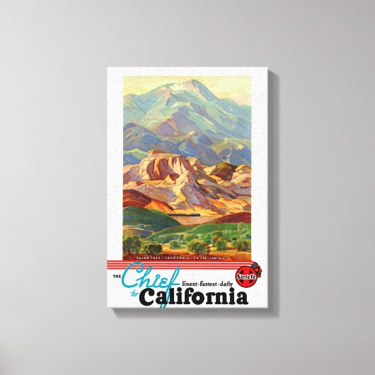 カリフォルニア復元ヴィンテージ旅行ポスター キャンバスプリント (正面)
