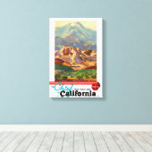 カリフォルニア復元ヴィンテージ旅行ポスター キャンバスプリント (インサイチュ (ウッドフロア))