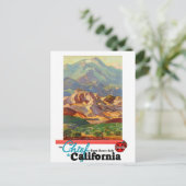 カリフォルニア復元ヴィンテージ旅行ポスター ポストカード (スタンド正面)