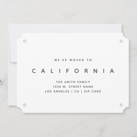 カリフォルニア新ホーム引っ越しました発表 案内状 (正面)