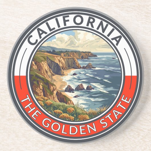 カリフォルニア旅行アートバッジ コースター (正面)