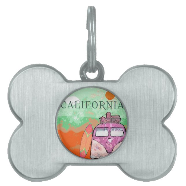 カリフォルニア旅行ポスター ペットネームタグ (正面)