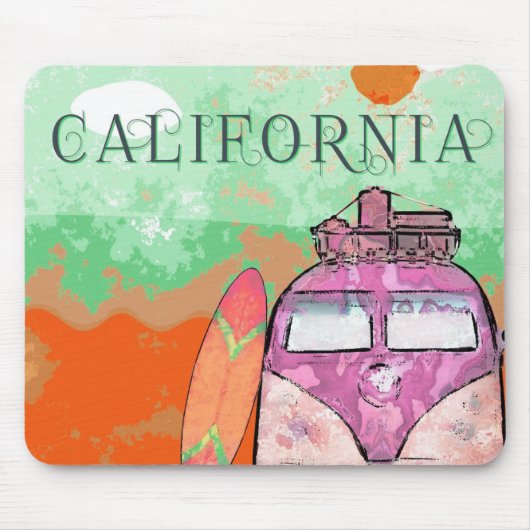 カリフォルニア旅行ポスター マウスパッド (正面)
