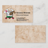 カリフォルニア旗との地質学者の石のハンマーのロゴ 名刺 (正面/裏面)