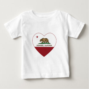 カリフォルニア旗のオーシャンサイドのハート ベビーTシャツ