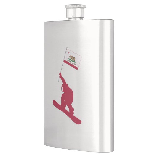 カリフォルニア旗のスノーボード フラスク (左)