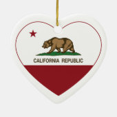 カリフォルニア旗の大きいsurのハート セラミックオーナメント (裏面)