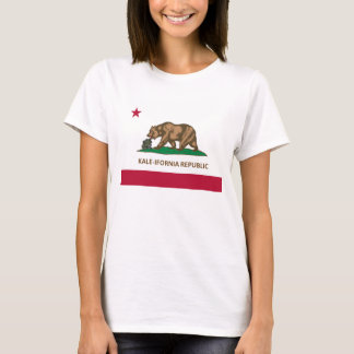 カリフォルニア旗の緑葉カンラン版(緑葉カンランifornia) tシャツ