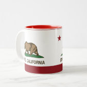 カリフォルニア旗のcarmelの旗 ツートーンマグカップ (正面左)