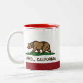 カリフォルニア旗のcarmelの旗 ツートーンマグカップ (左)