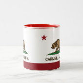 カリフォルニア旗のcarmelの旗 ツートーンマグカップ (中央)