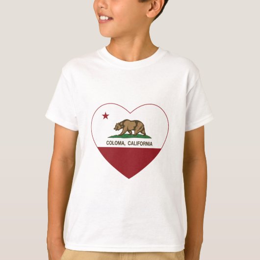 カリフォルニア旗のcolomaのハート tシャツ (正面)