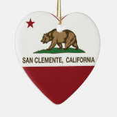 カリフォルニア旗のSan Clementeのハート セラミックオーナメント (右)