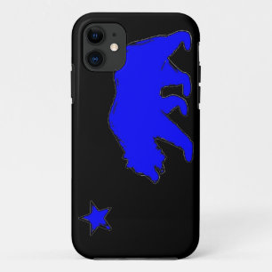 カリフォルニア旗ネオン青いくまのiphone 5の箱 iPhone 11 ケース
