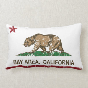 カリフォルニア旗湾区域distressed.png ランバークッション