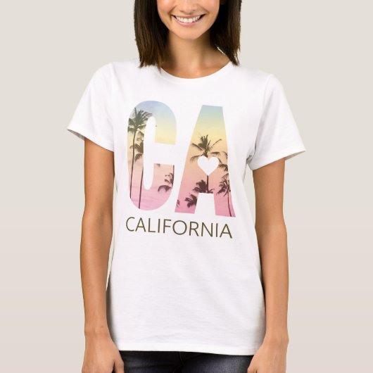 カリフォルニア日没のTシャツのCaliの女の子のLAの日没のティー Tシャツ (正面)