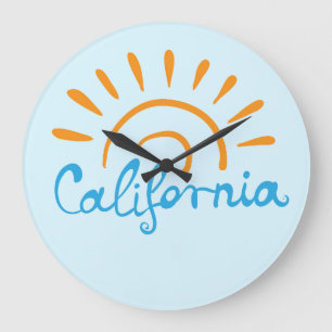 カリフォルニア明るいロゴ ラージ壁時計