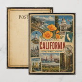 カリフォルニア本物ヴィンテージスタイル ポストカード (正面/裏面)