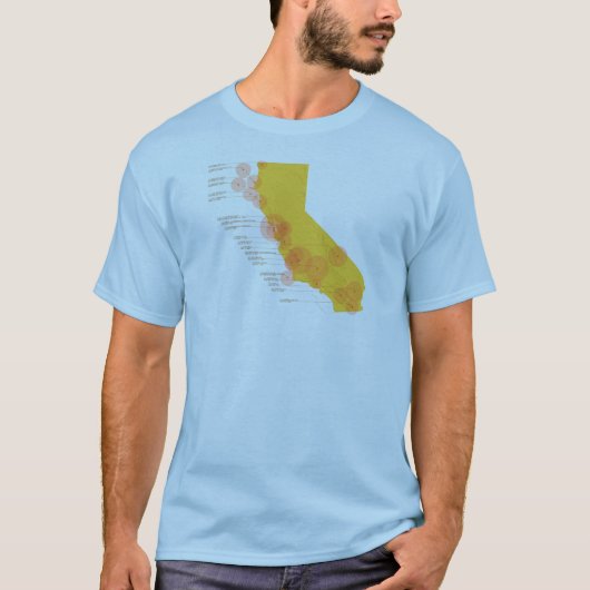 カリフォルニア歴史的な地震 Tシャツ (正面)