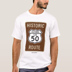 カリフォルニア歴史的な米国50ルート(印) Tシャツ
