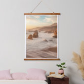 カリフォルニア沿岸アットサンセット 吊り下げ型タペストリー (寝室)