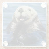 カリフォルニア海オッタEnhydra lutris)の森 ガラスコースター (裏面)