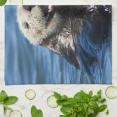 カリフォルニア海オッタEnhydra lutris)の森 キッチンタオル (折り畳み)