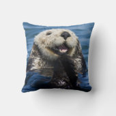 カリフォルニア海オッタEnhydra lutris)の森 クッション (裏面)