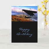カリフォルニア海岸にハンググライダー カード (黄色い花)