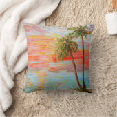 カリフォルニア海岸の日没 クッション (ブランケット)