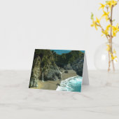 カリフォルニア海岸の滝Notecard カード (黄色い花)