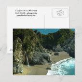 カリフォルニア海岸滝はがき ポストカード (正面/裏面)