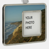 カリフォルニア海岸線風光明媚な旅行風景 シルバープレートフレームオーナメント (右)