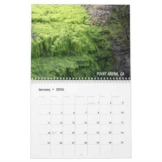 カリフォルニア海岸線2013年 カレンダー (1月 2026)