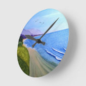 カリフォルニア海岸 ラウンド壁時計 (傾斜)