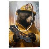 カリフォルニア消防士ベアーに感謝 ミディアムペーパーバッグ (正面)