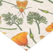 カリフォルニア産のケシと蛾が白い上に2 テーブルクロス (アングル)