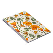 カリフォルニア産のケシと蛾が白い上に2 ノートブック (右側)