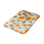 カリフォルニア産のケシと蛾が白い上に2 バスマット (アングル)