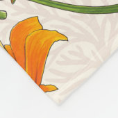 カリフォルニア産のケシと蛾が白い上に2 フリースブランケット (角)