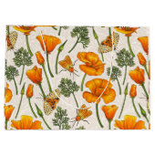 カリフォルニア産のケシと蛾が白い上に2 ラージペーパーバッグ (裏面)